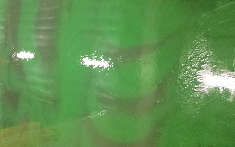 薬品で汚れを落とす写真