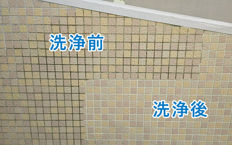 洗浄前後の違いを比べてください。